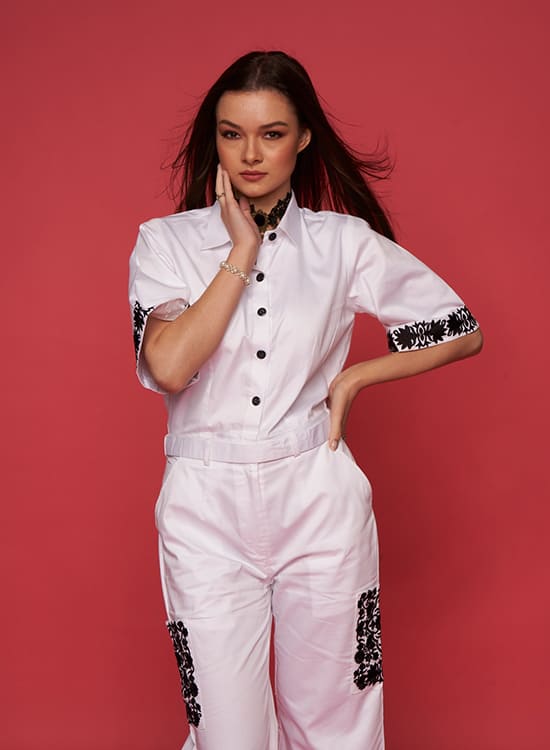 White Co-Ord  Set Jump Suit